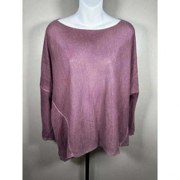 M Made In Italy Womens Small Blouse Layers Sheer Viscose Oversized NWOT - Picture 1 of 6